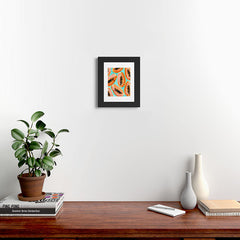83 Oranges Big Papaya Watercolor Painting Framed Art Print