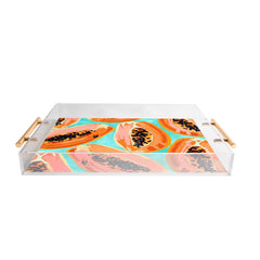 83 Oranges Big Papaya Watercolor Painting Acrylic Tray
