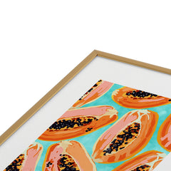 83 Oranges Big Papaya Watercolor Painting Metal Framed Art Print