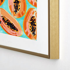 83 Oranges Big Papaya Watercolor Painting Metal Framed Art Print