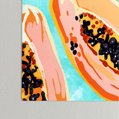 83 Oranges Big Papaya Watercolor Painting Poster