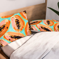 83 Oranges Big Papaya Watercolor Painting Pillow Shams