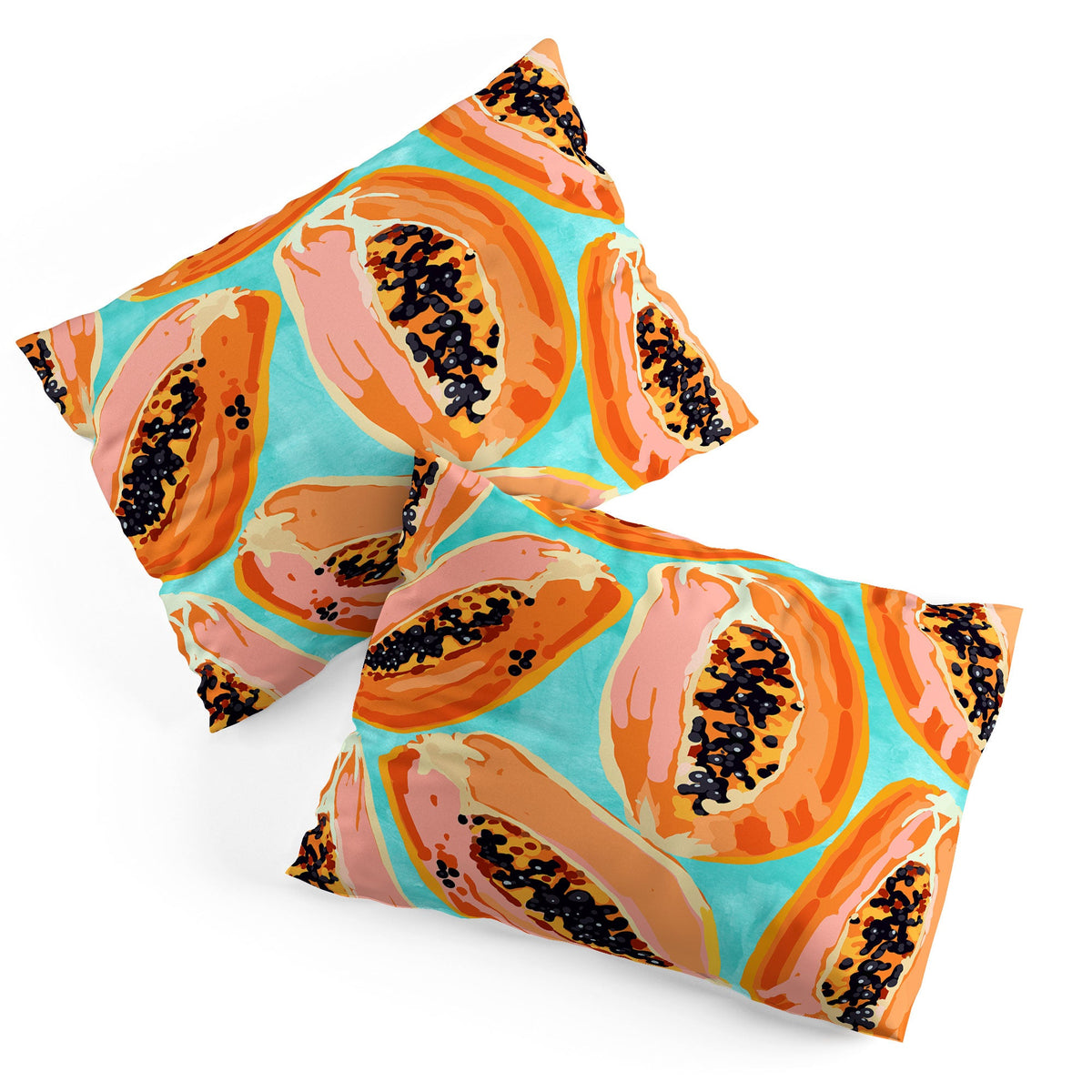 83 Oranges Big Papaya Watercolor Painting Pillow Shams