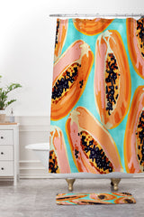 83 Oranges Big Papaya Watercolor Painting Memory Foam Bath Mat