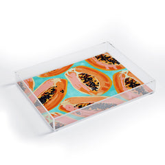 83 Oranges Big Papaya Watercolor Painting Acrylic Tray