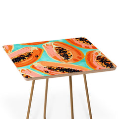 83 Oranges Big Papaya Watercolor Painting Side Table