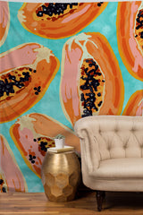 83 Oranges Big Papaya Watercolor Painting Tapestry