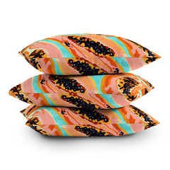 83 Oranges Big Papaya Watercolor Painting Outdoor Throw Pillow