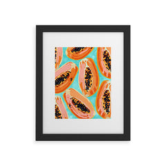 83 Oranges Big Papaya Watercolor Painting Framed Art Print