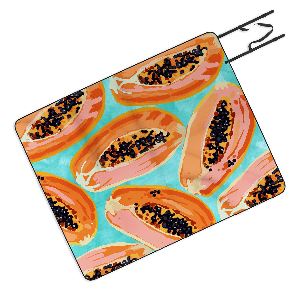 83 Oranges Big Papaya Watercolor Painting Picnic Blanket