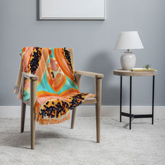 83 Oranges Big Papaya Watercolor Painting Throw Blanket