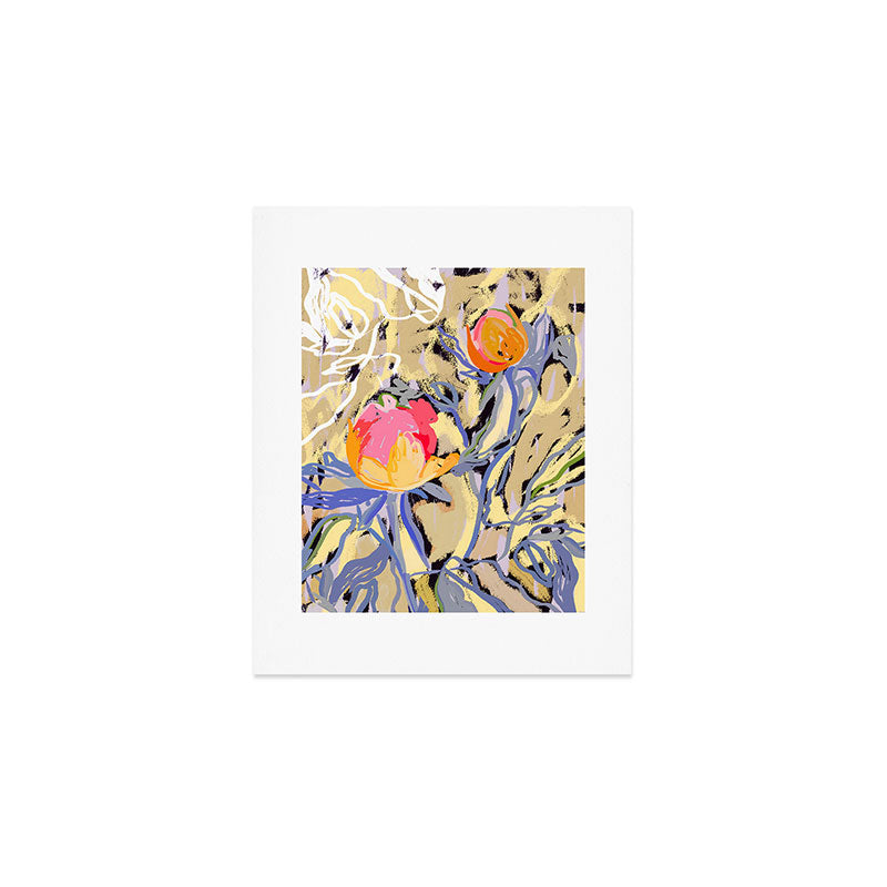 83 Oranges Blooms in The Butter Forest Art Print