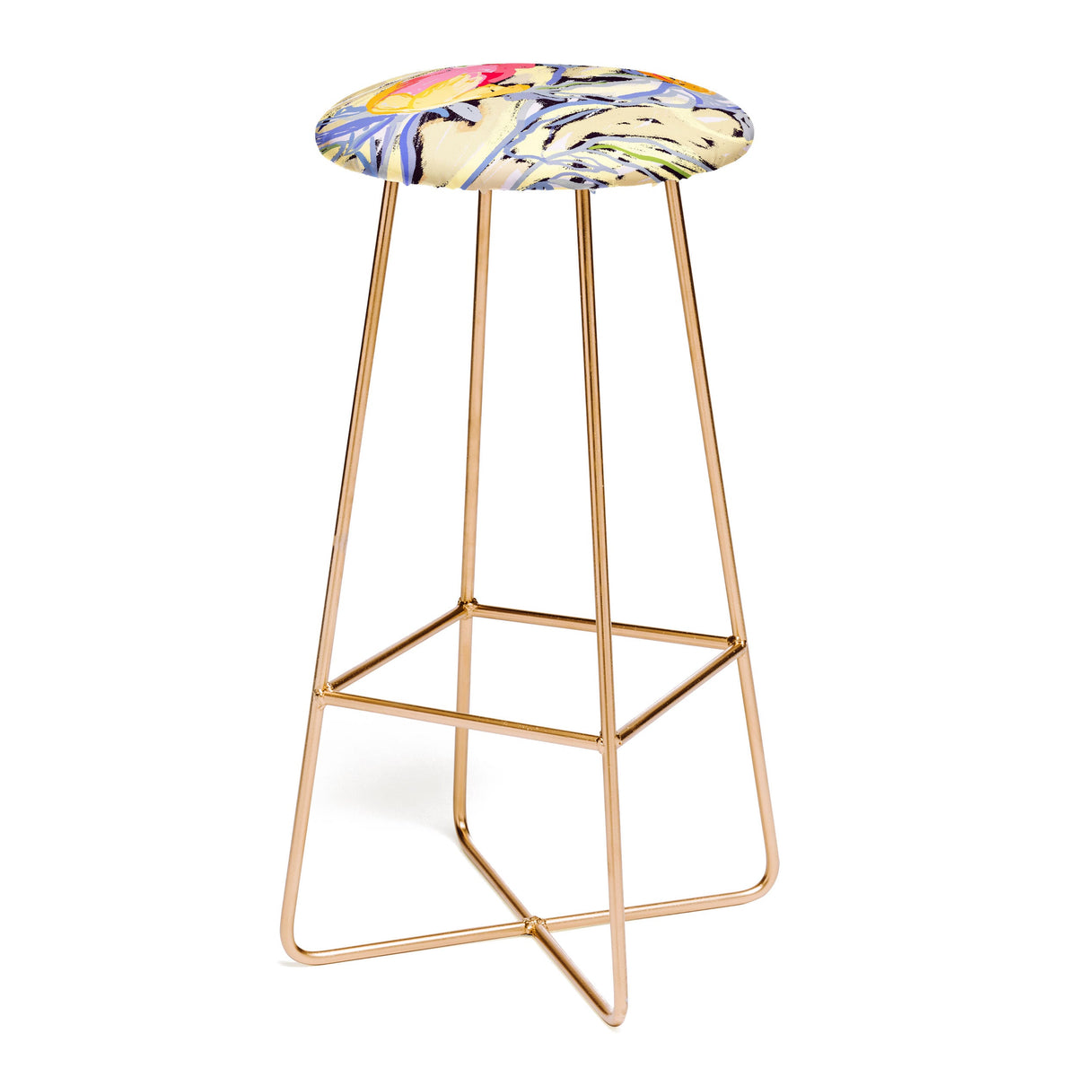 83 Oranges Blooms in The Butter Forest Bar Stool