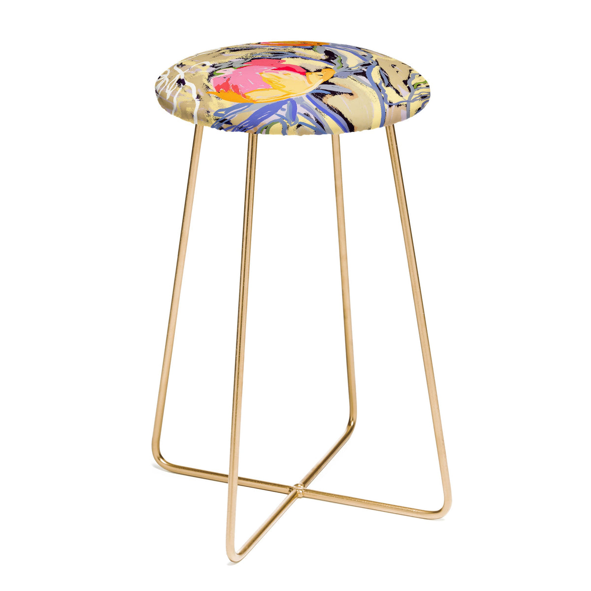 83 Oranges Blooms in The Butter Forest Counter Stool