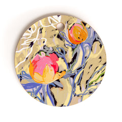 83 Oranges Blooms in The Butter Forest Cutting Board Round