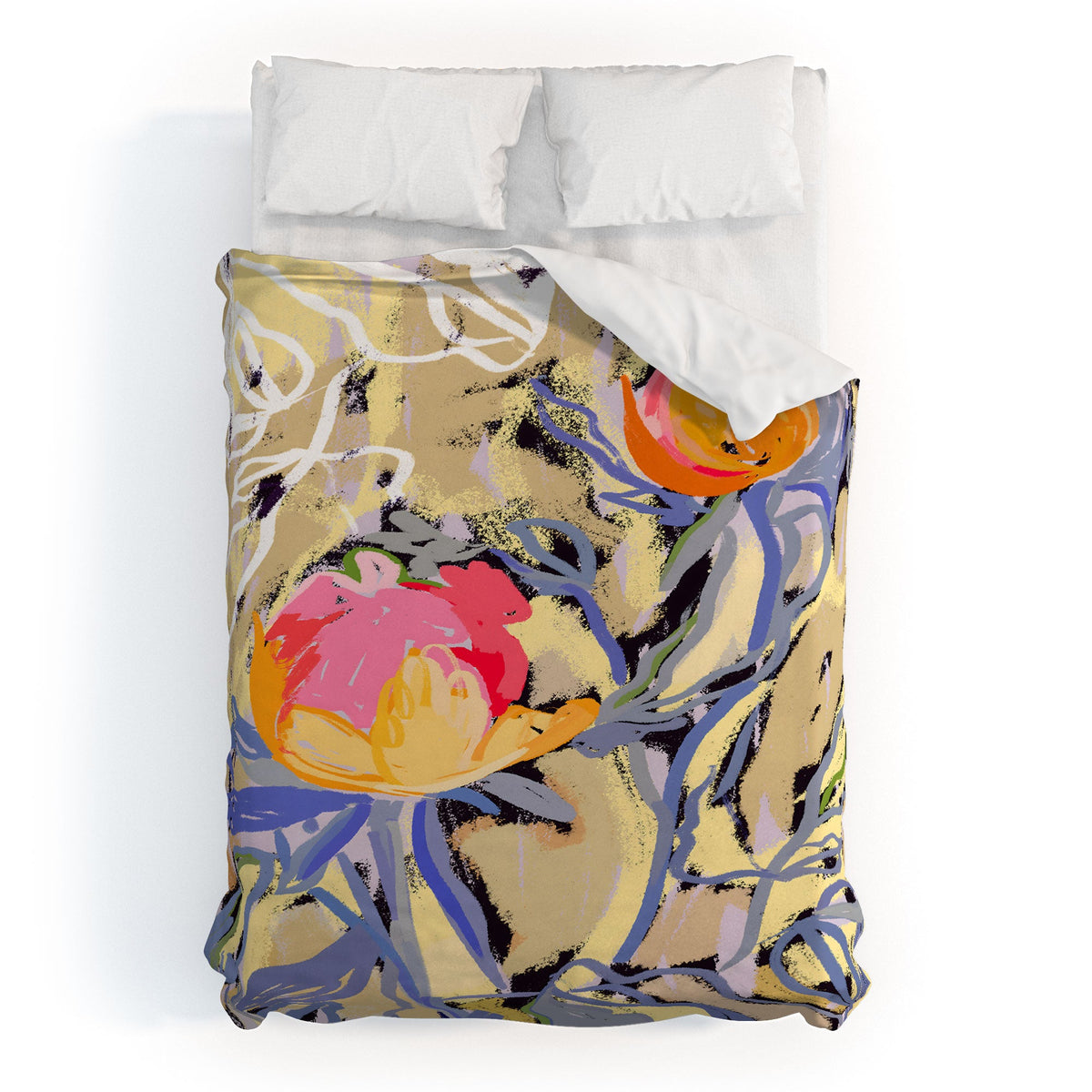 83 Oranges Blooms in The Butter Forest Duvet Cover