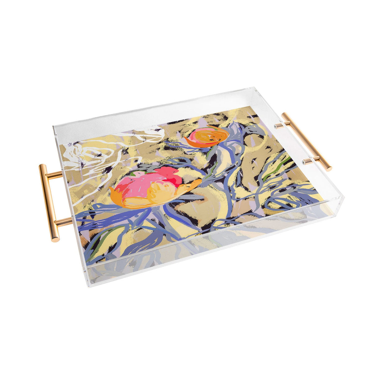 83 Oranges Blooms in The Butter Forest Acrylic Tray