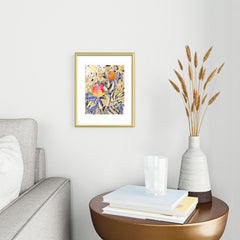 83 Oranges Blooms in The Butter Forest Metal Framed Art Print