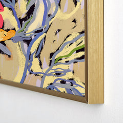 83 Oranges Blooms in The Butter Forest Square Metal Framed Art Print