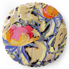 83 Oranges Blooms in The Butter Forest Floor Pillow Round