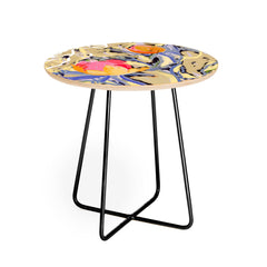 83 Oranges Blooms in The Butter Forest Round Side Table