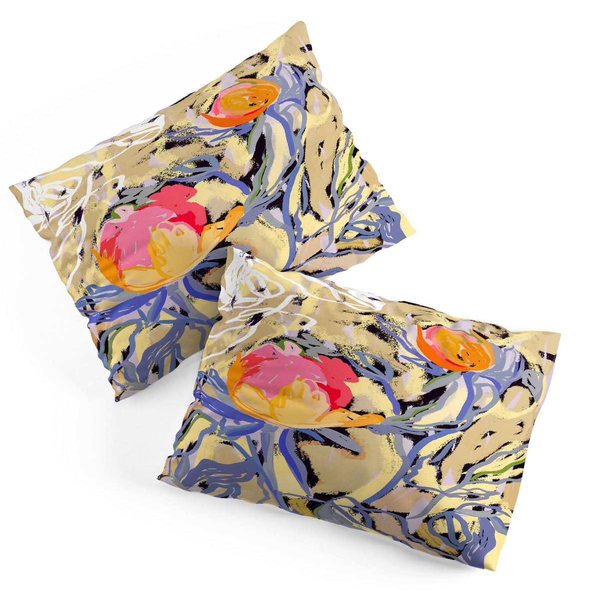 83 Oranges Blooms in The Butter Forest Pillow Shams