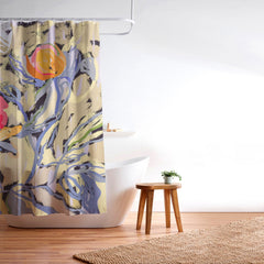 83 Oranges Blooms in The Butter Forest Shower Curtain