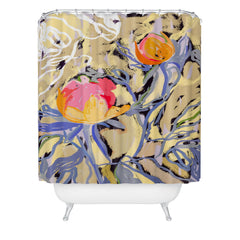 83 Oranges Blooms in The Butter Forest Shower Curtain
