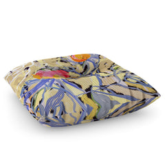 83 Oranges Blooms in The Butter Forest Floor Pillow Square