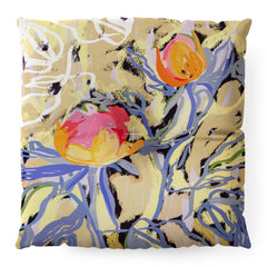 83 Oranges Blooms in The Butter Forest Floor Pillow Square