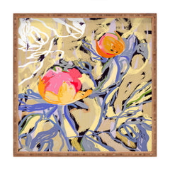 83 Oranges Blooms in The Butter Forest Square Tray