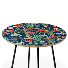 83 Oranges Blossom Botanical Round Side Table