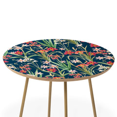 83 Oranges Blossom Botanical Round Side Table