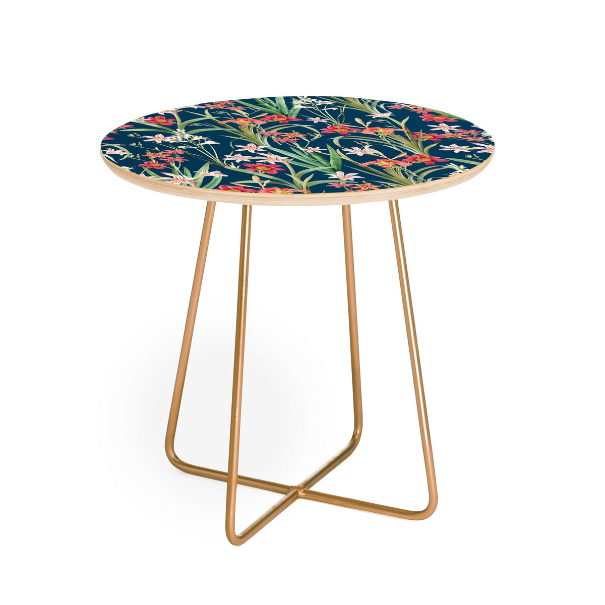 83 Oranges Blossom Botanical Round Side Table