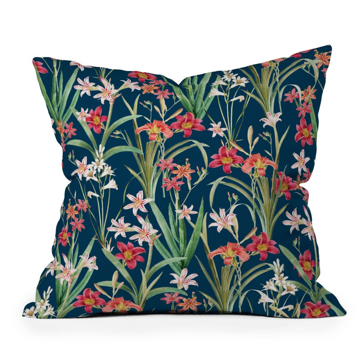 83 Oranges Blossom Botanical Outdoor Throw Pillow