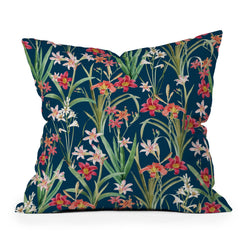 83 Oranges Blossom Botanical Outdoor Throw Pillow