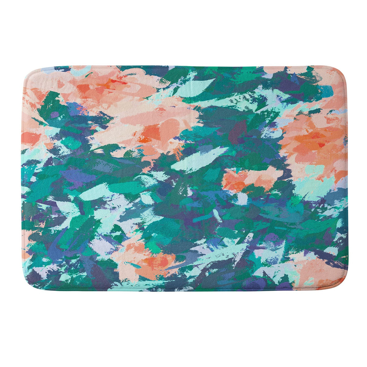 83 Oranges Blossomed Garden Memory Foam Bath Mat
