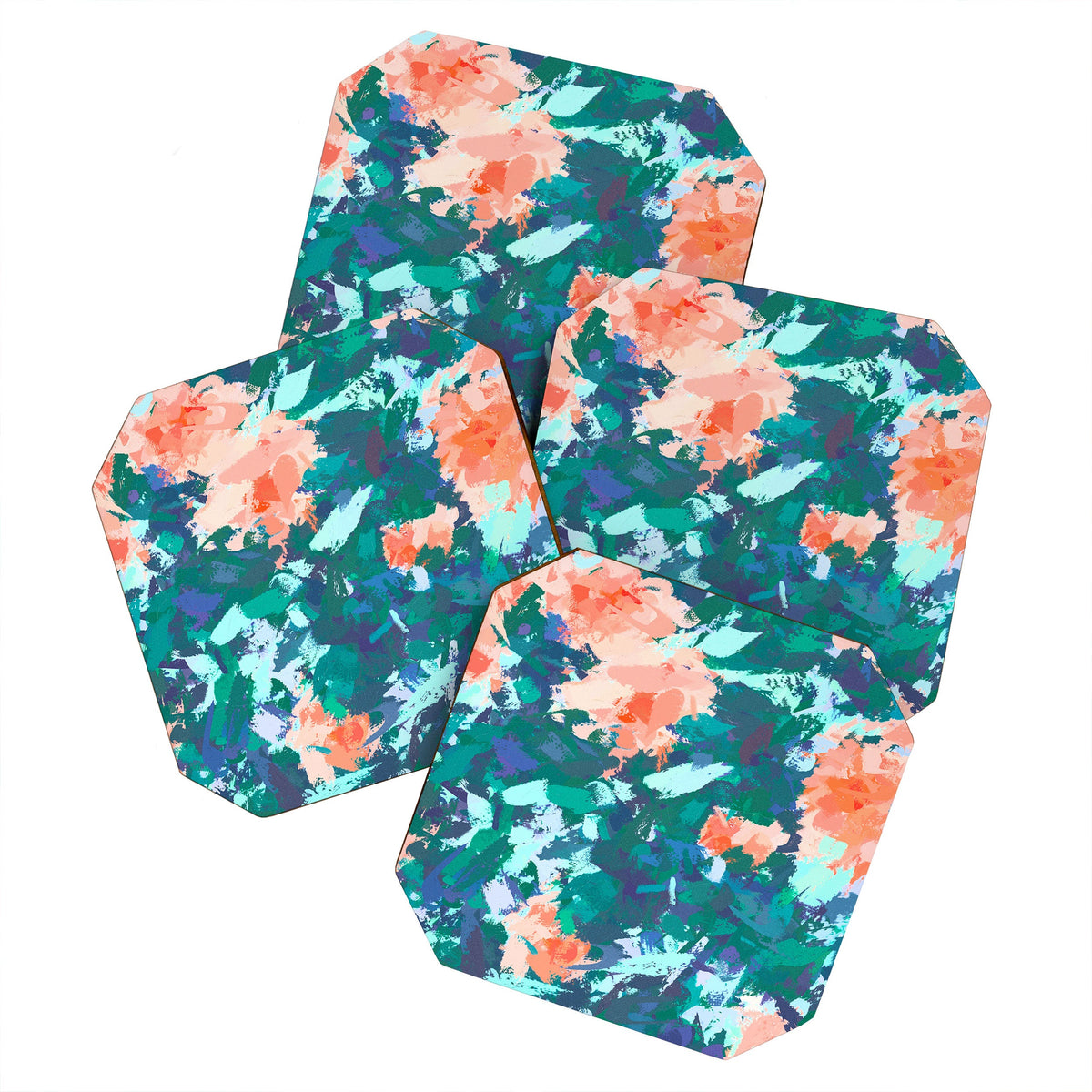83 Oranges Blossomed Garden Coaster Set
