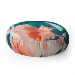 83 Oranges Blossomed Garden Floor Pillow Round