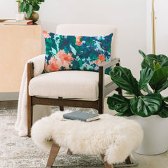 83 Oranges Blossomed Garden Oblong Throw Pillow