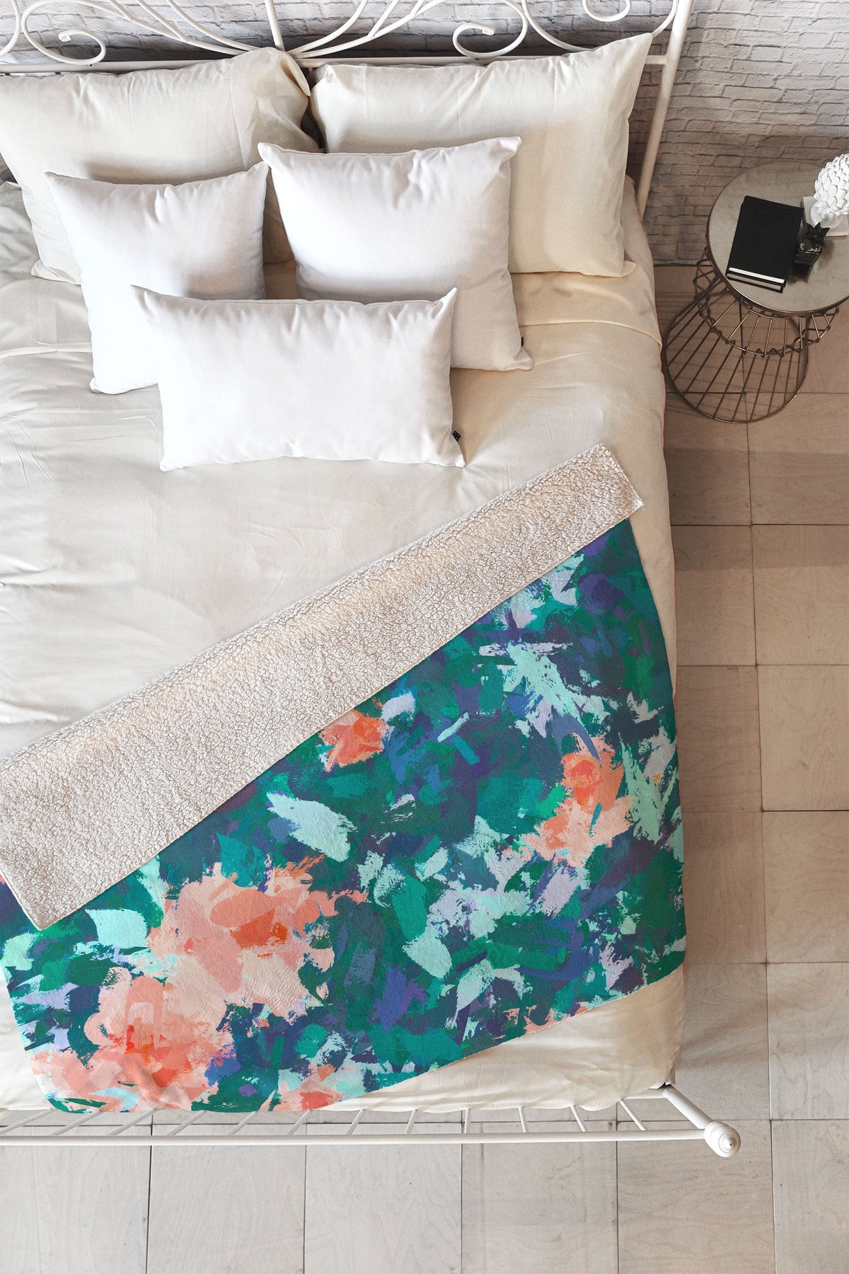 83 Oranges Blossomed Garden Fleece Throw Blanket