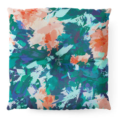 83 Oranges Blossomed Garden Floor Pillow Square