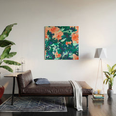 83 Oranges Blossomed Garden Wood Wall Mural
