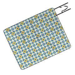 83 Oranges Blue and Yellow Tribal Outdoor Blanket