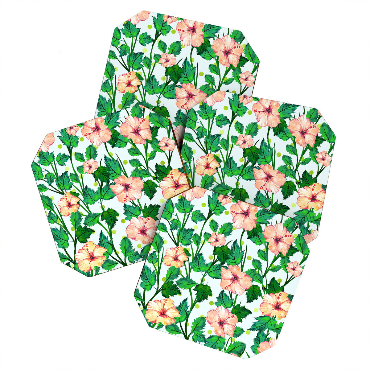 83 Oranges Blush Blossom Coaster Set