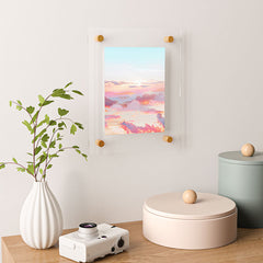 83 Oranges Blush Clouds Floating Acrylic Print