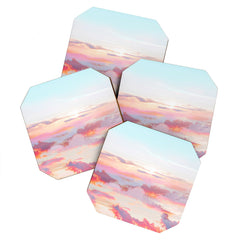 83 Oranges Blush Clouds Coaster Set