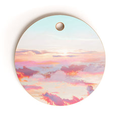 83 Oranges Blush Clouds Cutting Board Round