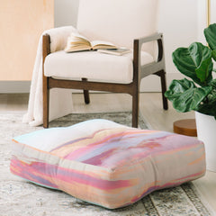83 Oranges Blush Clouds Floor Pillow Square