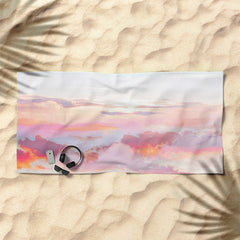 83 Oranges Blush Clouds Beach Towel